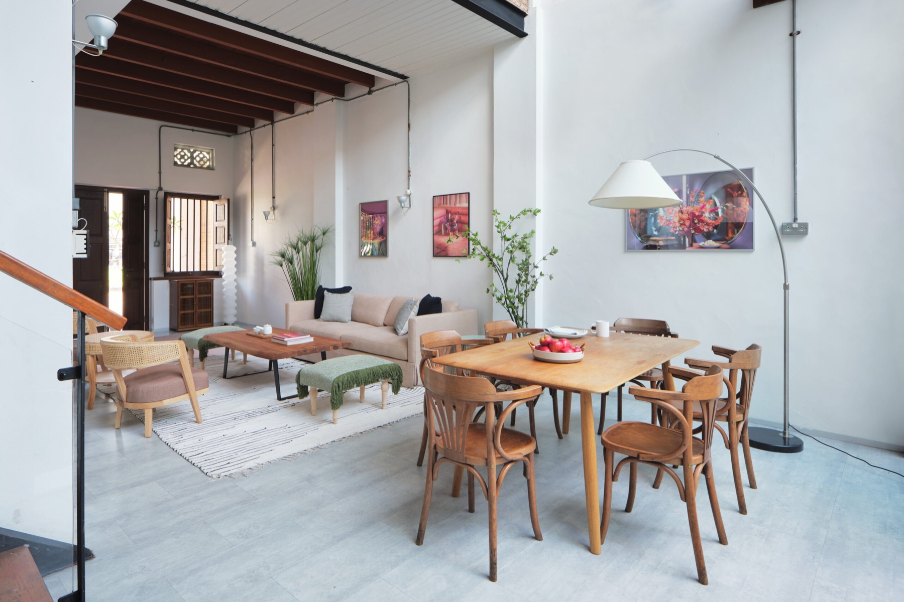 A bright shared room inside a conserved Singapore shophouse